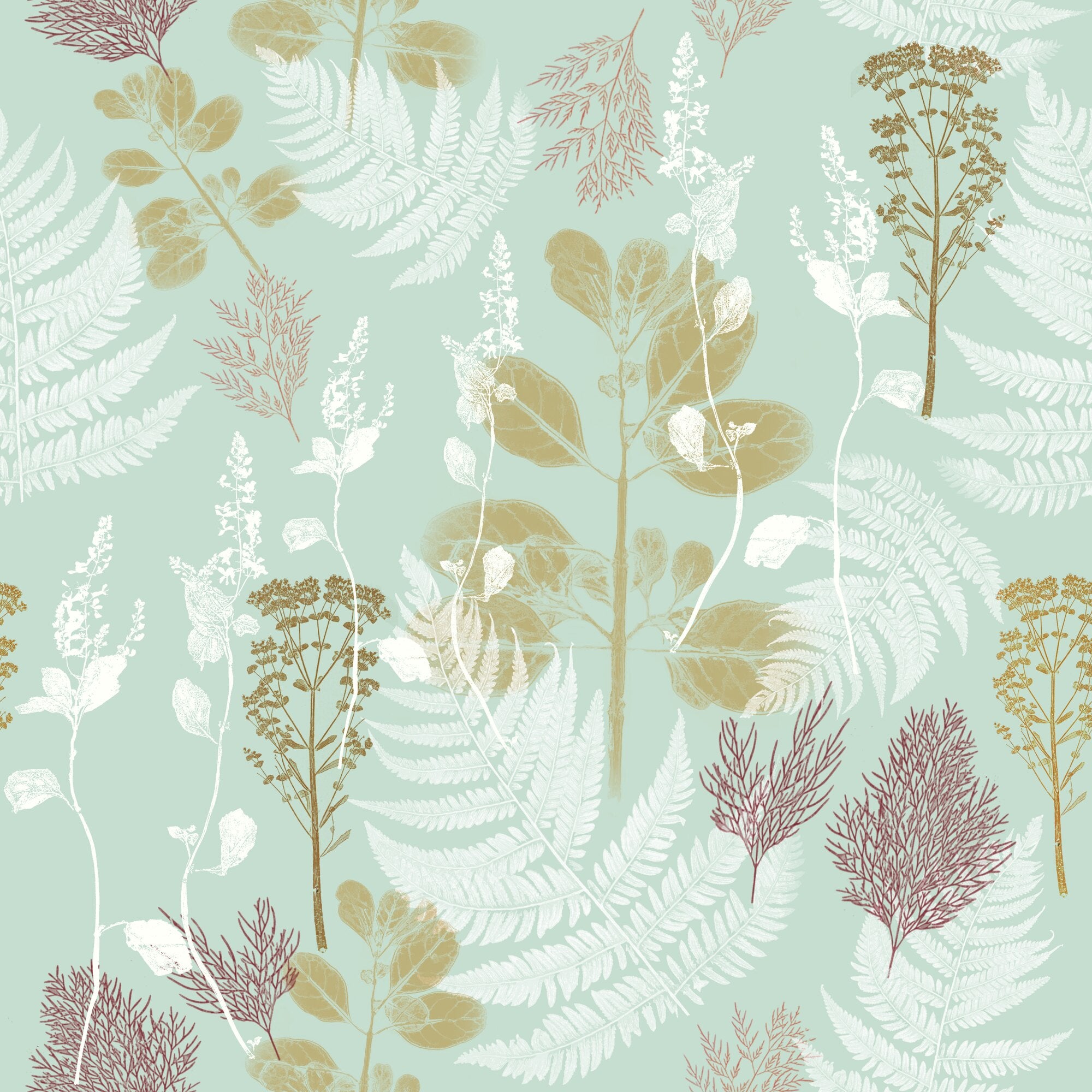 Garden Fern Wallpaper – Snow