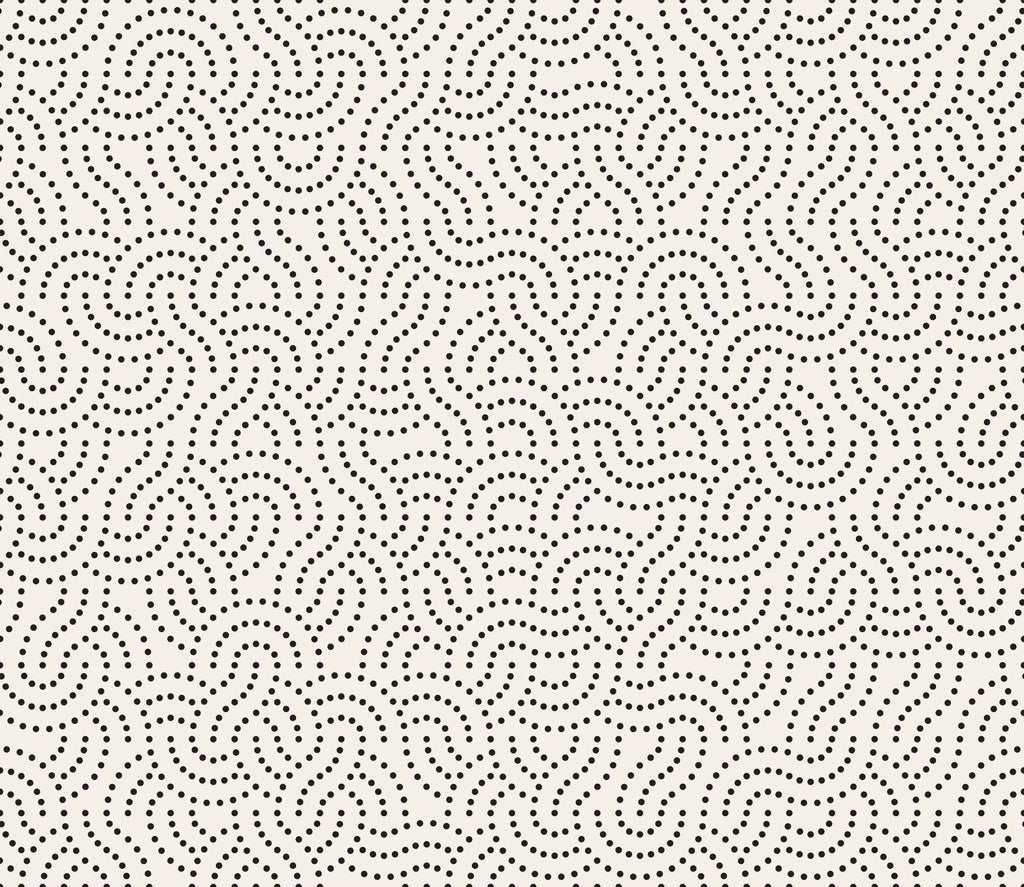 Dotted Maze, peel and stick wallpaper, playful winding paths of tiny dots create a lively abstract pattern