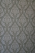 Pewter Damask wallpaper in soft grey ornamental damask