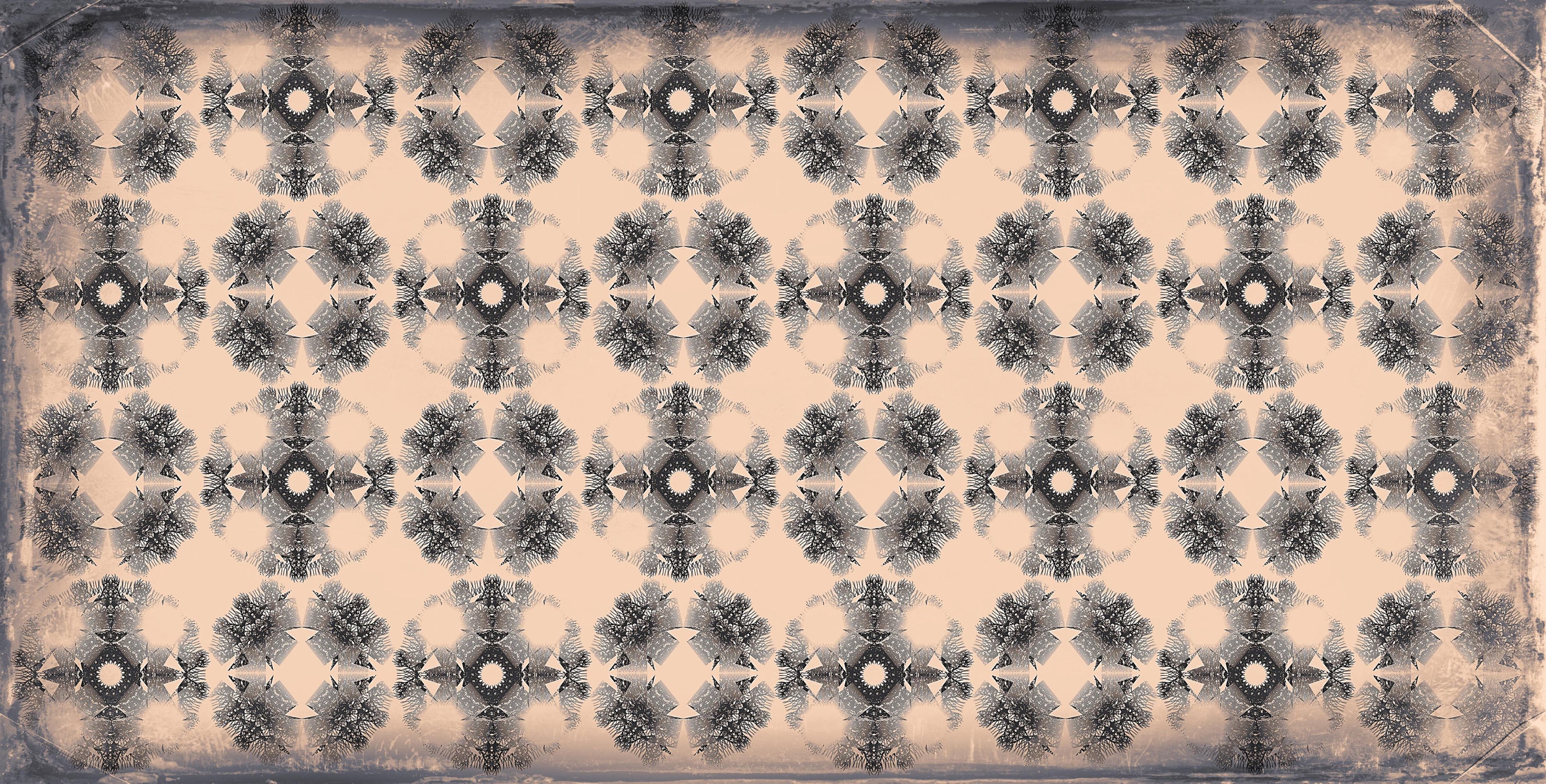Shibori Grid wallpaper with indigo tie-dye grid