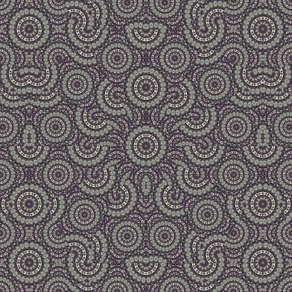Ornate Medallions, peel and stick wallpaper, intricate kaleidoscopic motifs interlock across a moody surface, blending