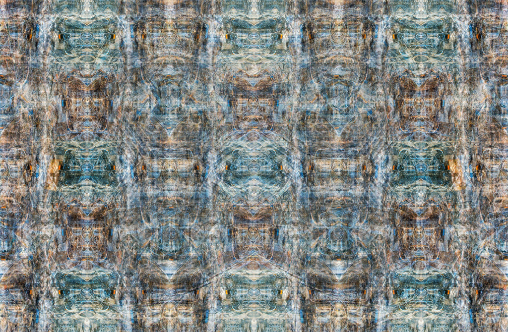 Painterly Plaid wallpaper in brushed blue and teal check