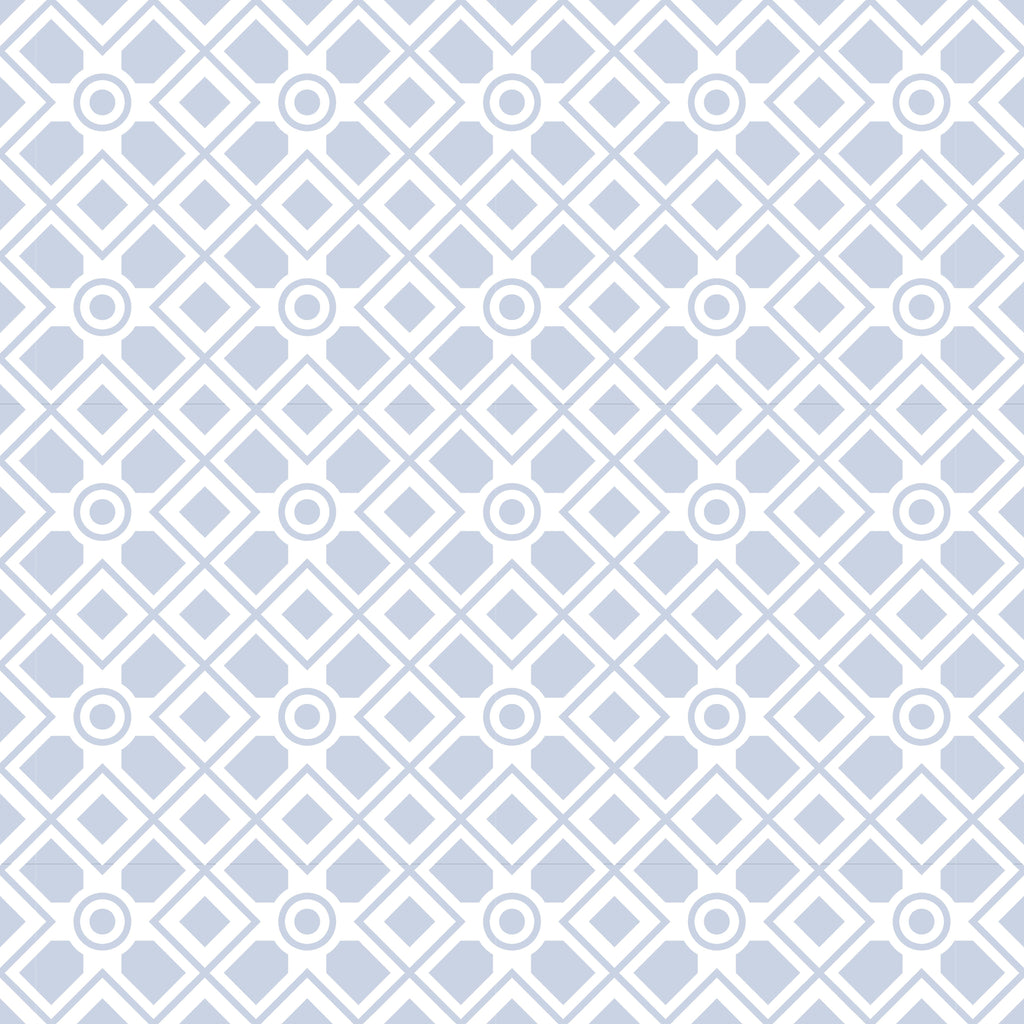 Tiled Harmony, peel and stick wallpaper, symmetrical geometric forms repeat in a soothing pattern that brings order