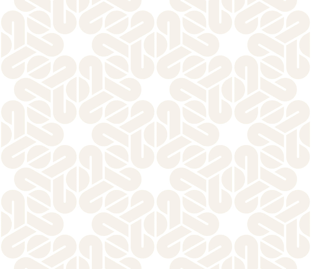 Sand Links, peel and stick wallpaper, interlocking curved shapes form a seamless geometric pattern that feels both modern