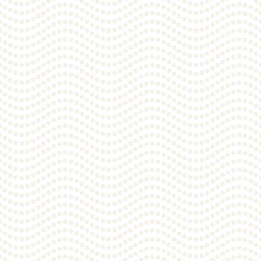Pearl Waves, peel and stick wallpaper, gentle rows of dotted arcs flow across a soft neutral background, creating a calm