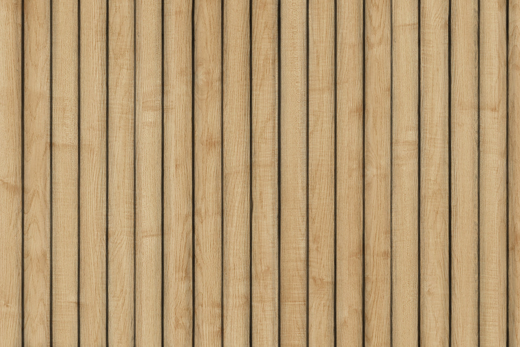 Maple Panels, peel and stick wallpaper, maple panel wallpaper featuring slender vertical wood planks and soft natural
