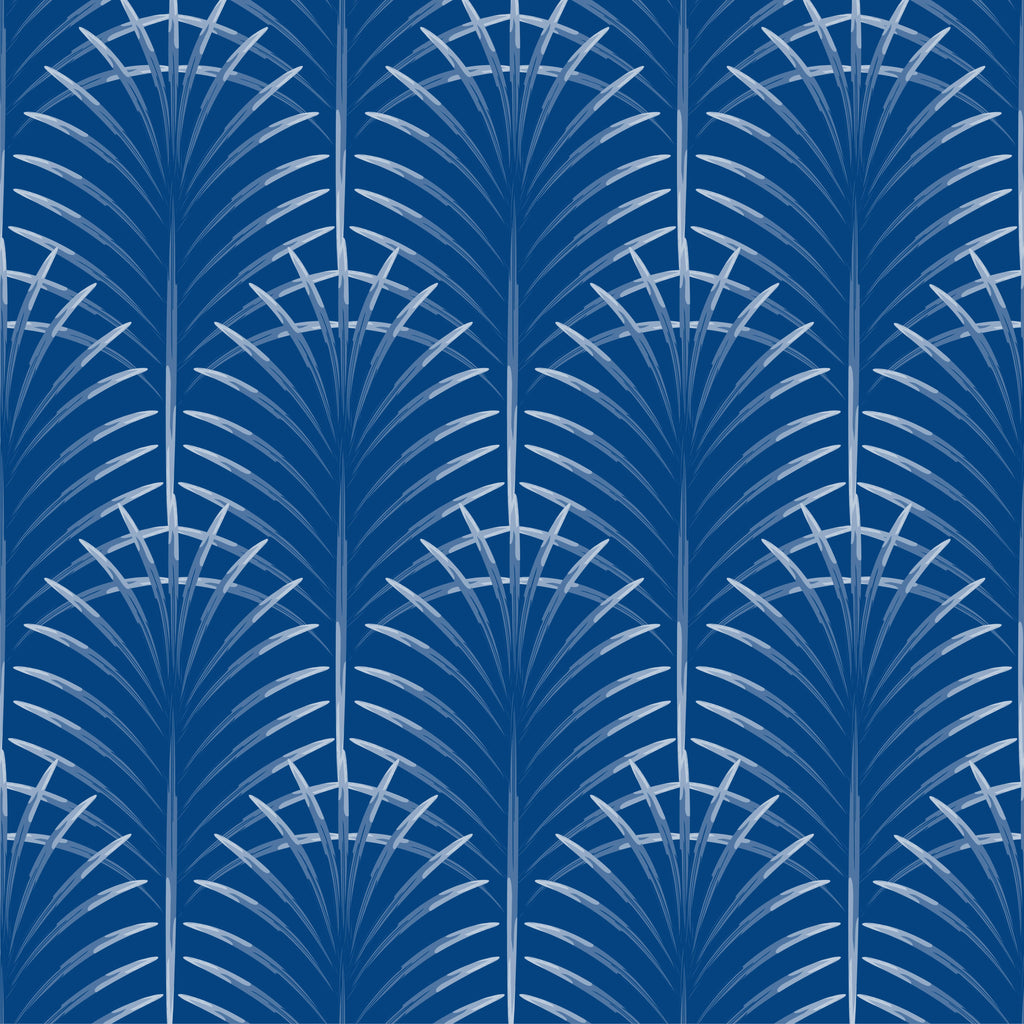 Cobalt Palms, peel and stick wallpaper
