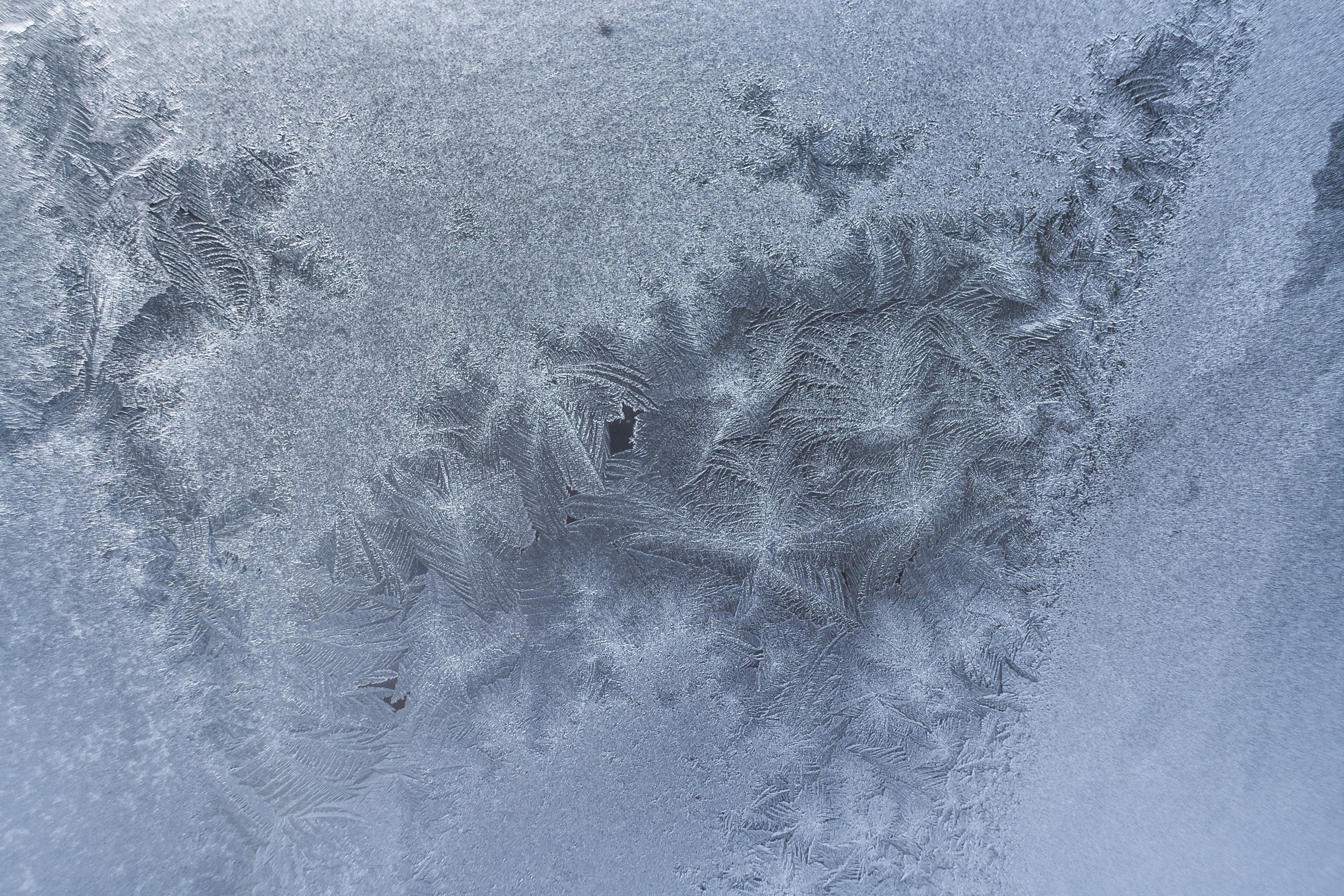 Frost Crystal wallpaper with ice crystals on frosted blue