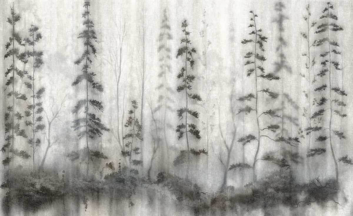 Pine Shadows Mural by Alessandro Scanziani, wallpaper mural