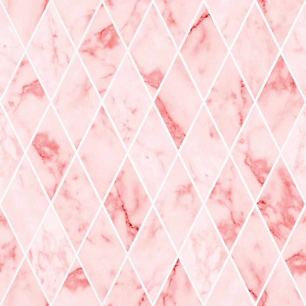 Blush Facets, peel and stick wallpaper, soft marble veining in blush pink pairs with crisp diamond lines for a modern