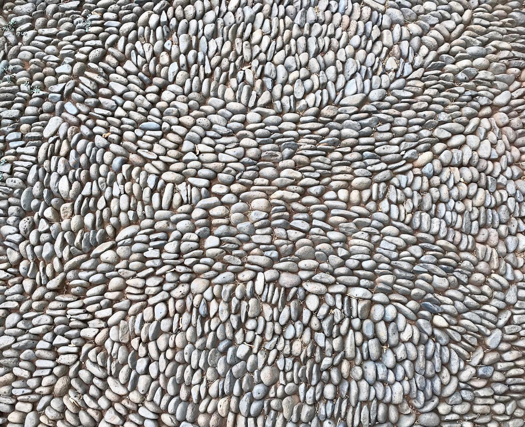 Pebble Mosaic wallpaper with grey and cream pebbles