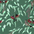 Silver Princess & Wattlebird Wallpaper – Sage