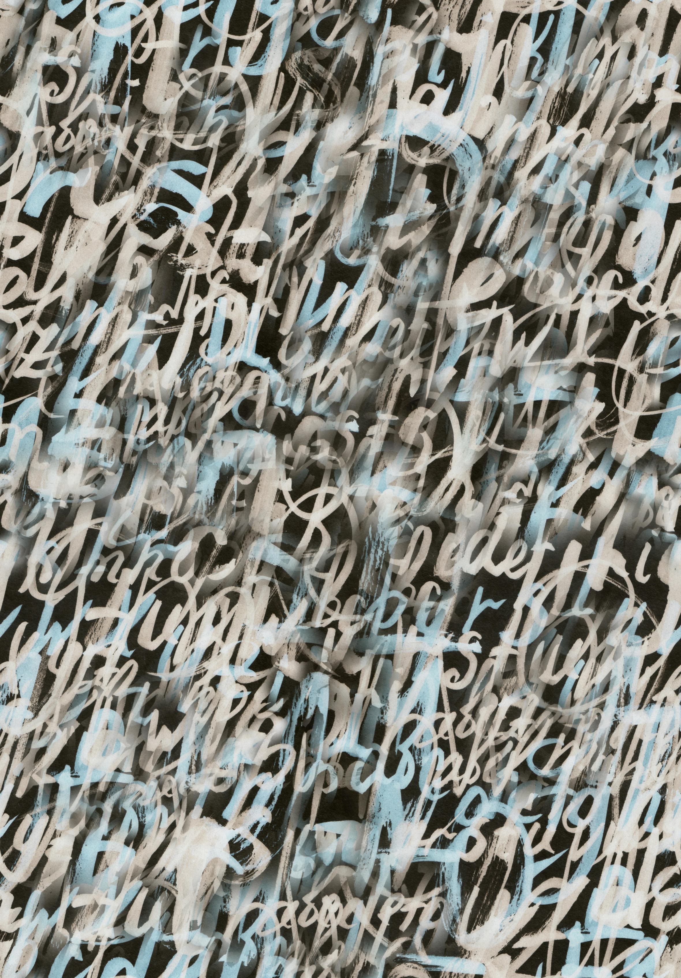 Woven Net wallpaper with blue and cream mesh