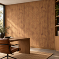 Amber Oak, peel and stick wallpaper styled on a feature wall
