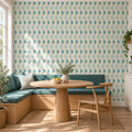 Arrow Rhythm, peel and stick wallpaper styled on a feature wall