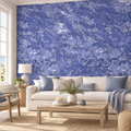 Azure Stone, peel and stick wallpaper styled on a feature wall