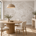 Beige Marble, peel and stick wallpaper styled on a feature wall