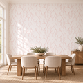 Blush Branches, peel and stick wallpaper styled on a feature wall