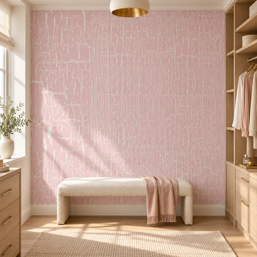 Blush Patina, peel and stick wallpaper styled on a feature wall