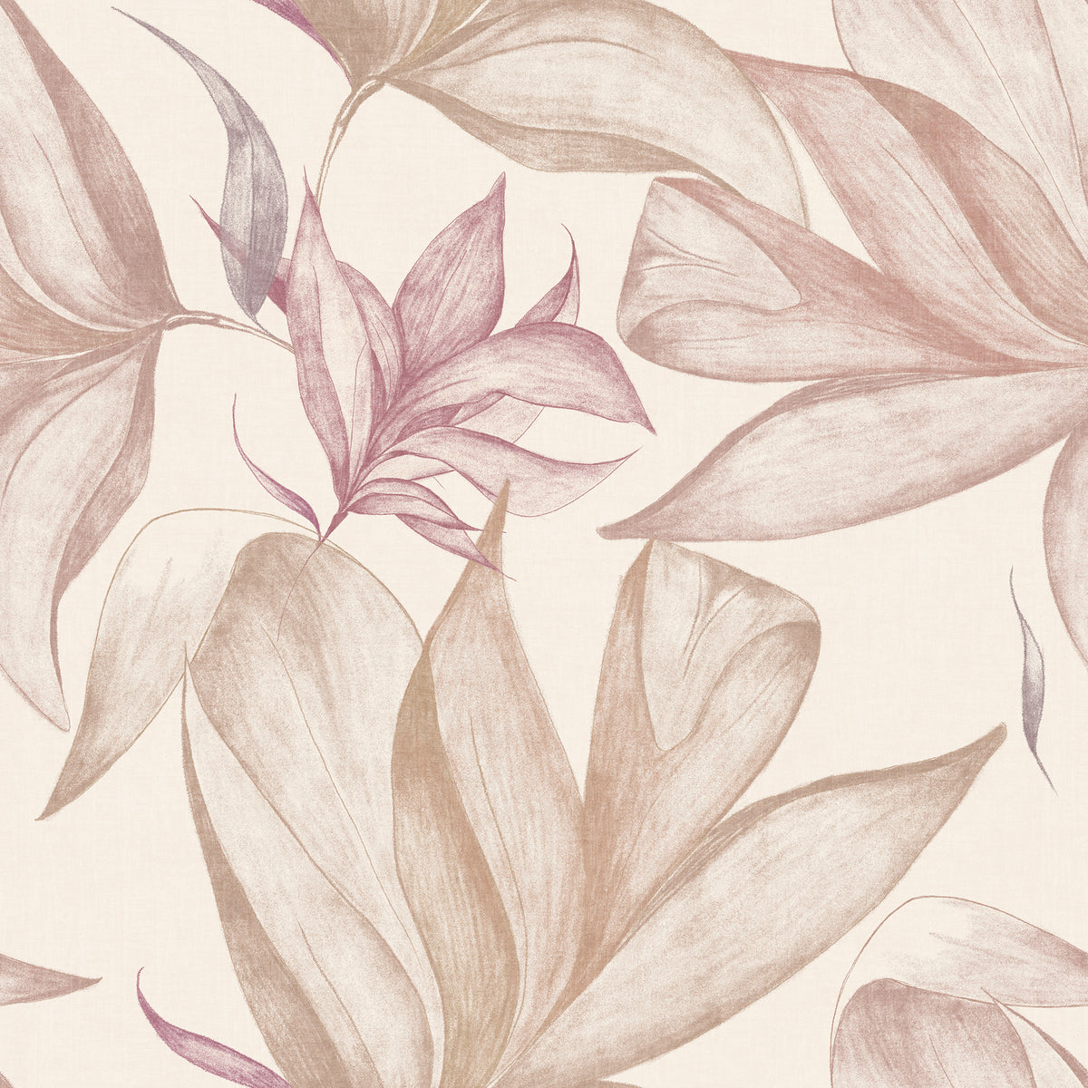 Botanical Foliage in Pale Cream by Cat Bellini, peel and stick wallpaper