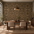 Bronze Crackle, peel and stick wallpaper styled on a feature wall