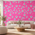 Candy Blooms, peel and stick wallpaper styled on a feature wall