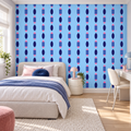 Candy Capsules, peel and stick wallpaper styled on a feature wall