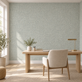 Celadon Linen, peel and stick wallpaper styled on a feature wall