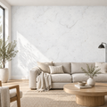 Chalk Plaster, peel and stick wallpaper styled on a feature wall