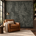 Charcoal Loom, peel and stick wallpaper styled on a feature wall