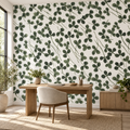 Clover Drift, peel and stick wallpaper styled on a feature wall