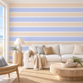 Coastal Calm, peel and stick wallpaper styled on a feature wall