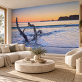 Coastal Drift, wallpaper mural styled on a feature wall
