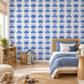Sunrise Rainbow, peel and stick wallpaper styled on a feature wall