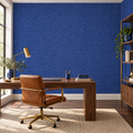 Cobalt Linen, peel and stick wallpaper styled on a feature wall