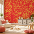 Confetti Speckle peel and stick wallpaper styled on a feature wall