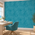 Contour Drift, peel and stick wallpaper styled on a feature wall
