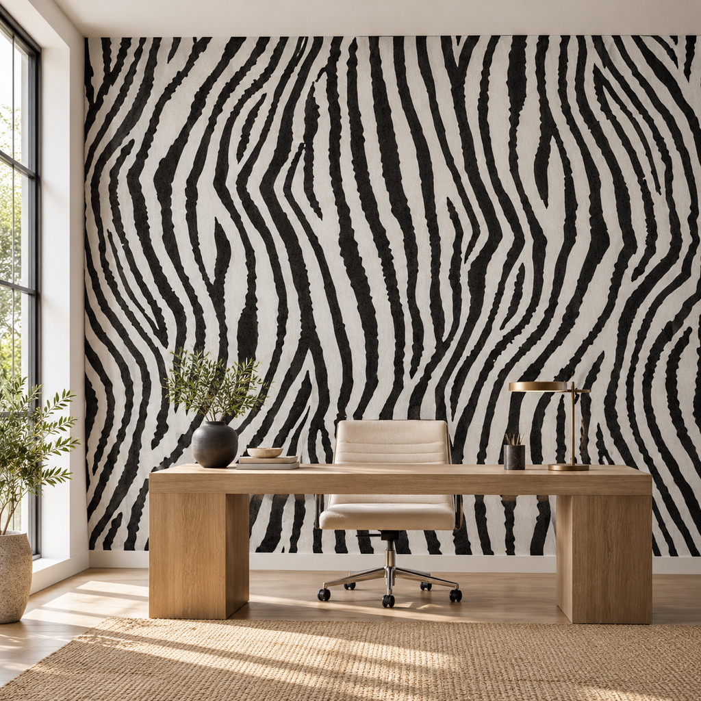 Coral Vine, peel and stick wallpaper styled on a feature wall