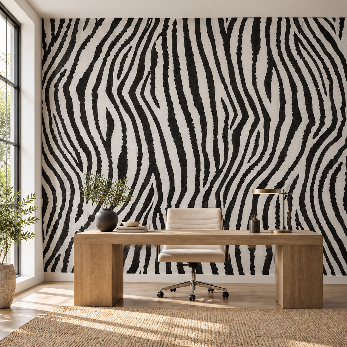 Coral Vine, peel and stick wallpaper styled on a feature wall