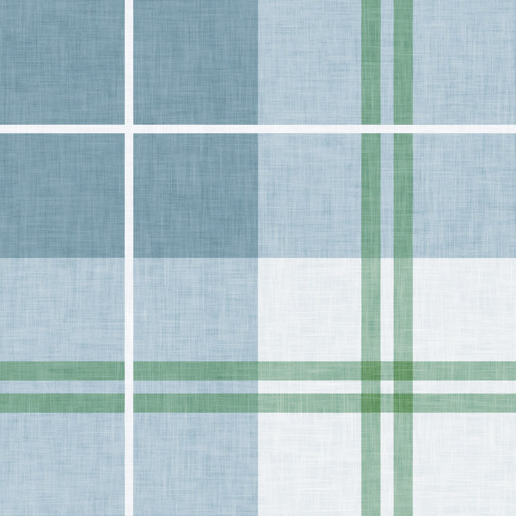 Country Plaid in Dusty Blue by Sarah Thorpe, peel and stick wallpaper