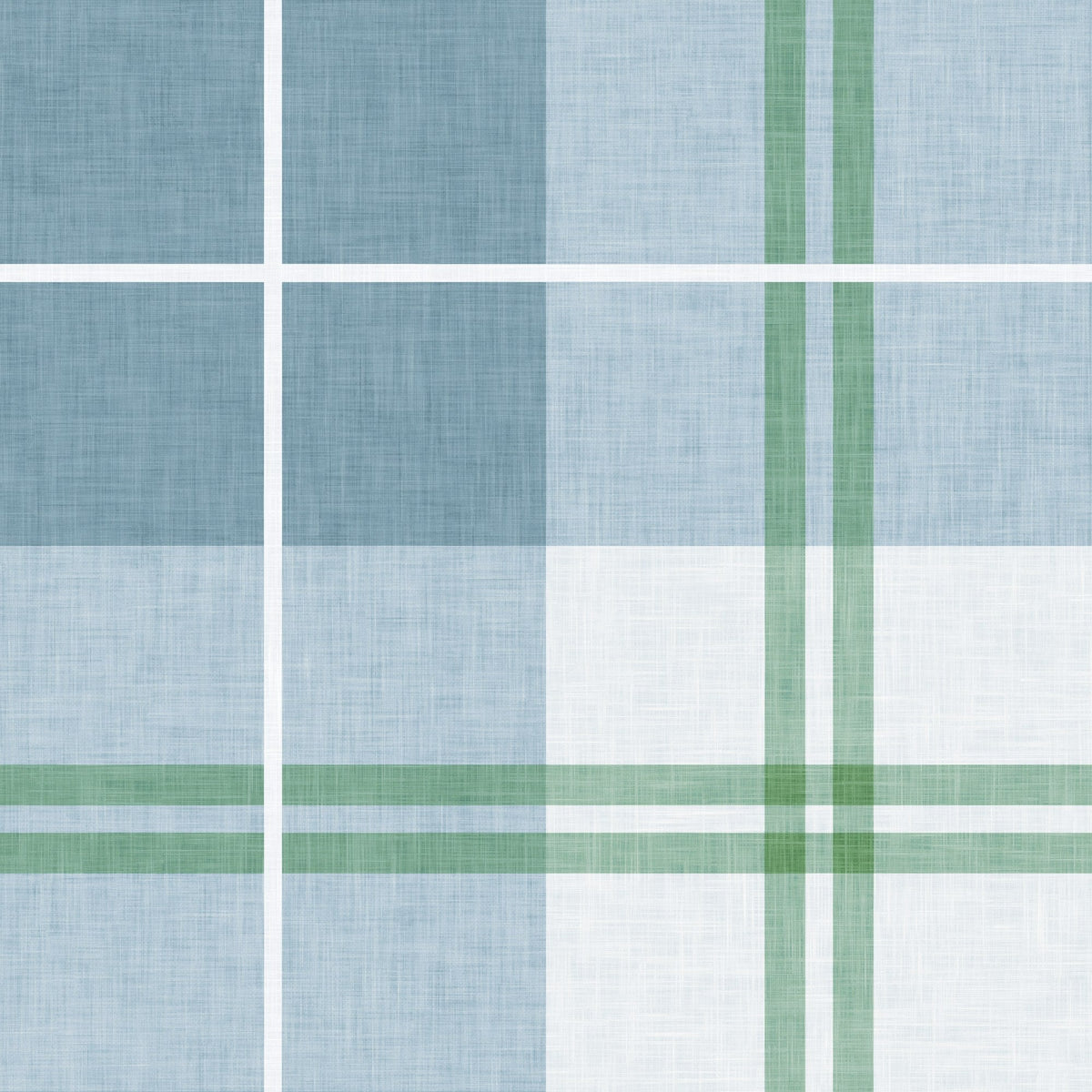 Country Plaid in Dusty Blue by Sarah Thorpe, peel and stick wallpaper