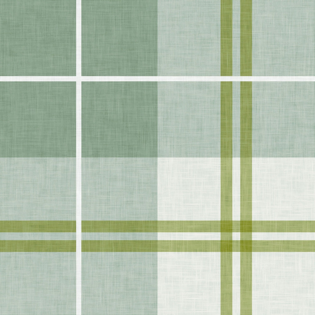 Country Plaid in Sea Green by Sarah Thorpe, peel and stick wallpaper