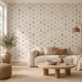 Desert Diamonds, peel and stick wallpaper styled on a feature wall