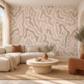 Organic Flow, peel and stick wallpaper styled on a feature wall