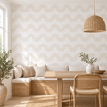 Desert Peaks, peel and stick wallpaper styled on a feature wall