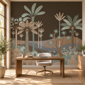 Desert Twilight, peel and stick wallpaper styled on a feature wall