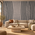 Dune Ripple, peel and stick wallpaper styled on a feature wall