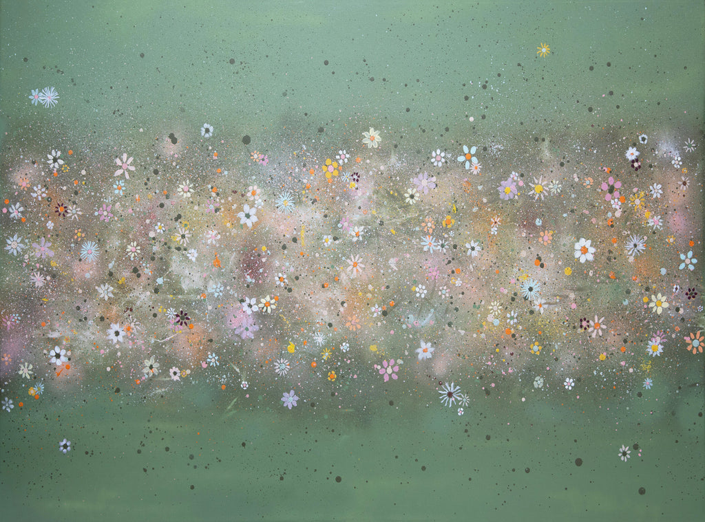 Earth's Celebration Mural – Sage Green by De-Anne Strange, wallpaper mural