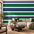 Emerald Rhythm, peel and stick wallpaper styled on a feature wall