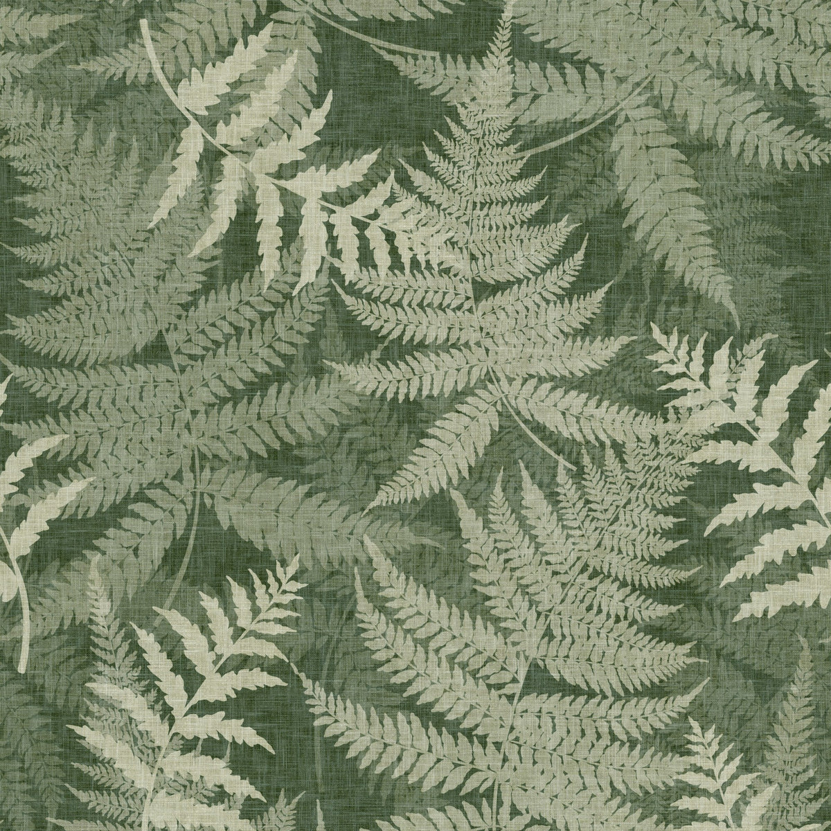 Fern Botanical in Forest Green by Sarah Thorpe, peel and stick wallpaper